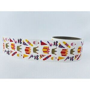 Vintage 1997 Birthday Party Mrs. Grossman's Stickers Roll Scrapbooking Hats Read